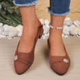 thumbnail image 4 of Women's Wide Width Flat Shoes Pointed Toe Suede Slip On Office Ballet Flats Brown 7.5, 4 of 7