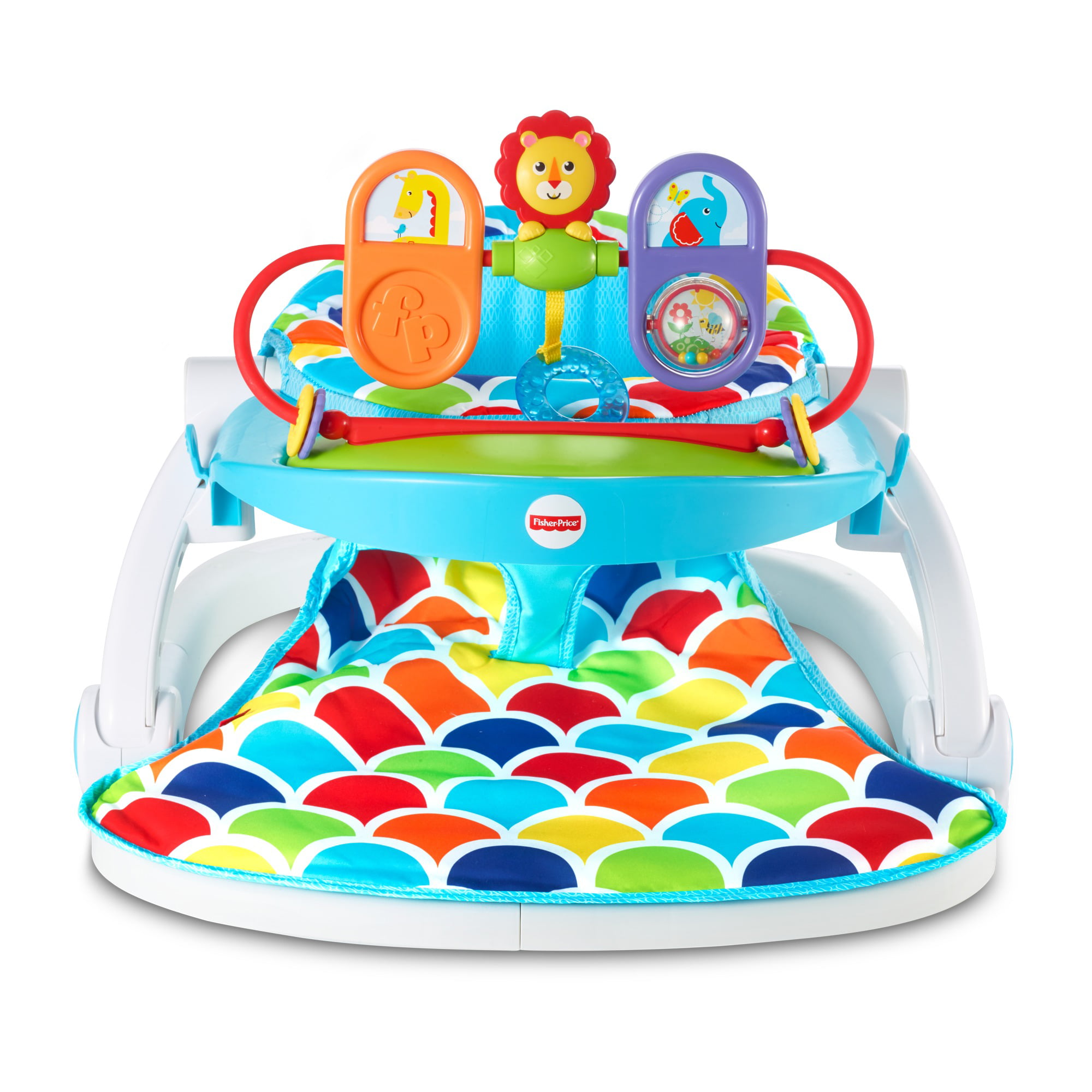 Fisher-Price Deluxe Sit-Me-Up Floor Seat with Toy Tray, Multicolor