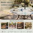 thumbnail image 6 of Round Outdoor Tablecloth with Umbrella Hole and Zipper, Navy Blue Beige Starfish Tablecloth with Elastic Waterproof, Coastal Summer Beach Vintage Patio Table Covers for 55" - 60" Picnic Pool Tables, 6 of 9