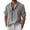 Gray, variant on BangWanChi Short Sleeve Stand Up Collar Tops for Men Summer Linen Shirts Men's Beach Wear Solid Holiday Street Shirts