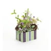 Pack of 4 Easter Festive Green and Purple Foliage With Berries and Tin 6.5"