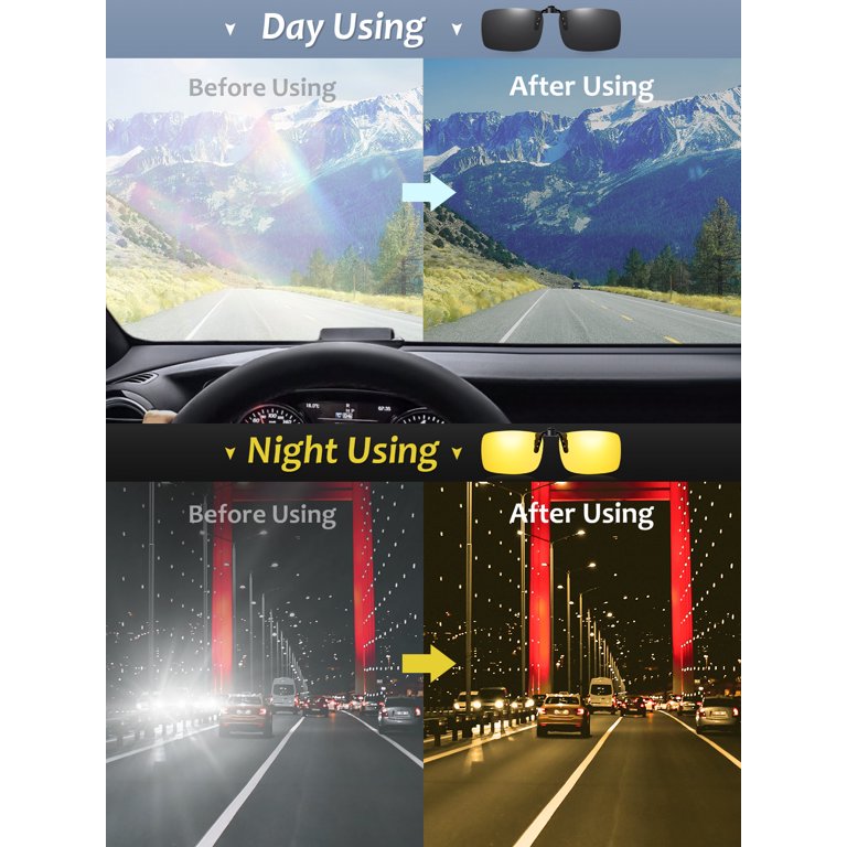 Tinhao Day & Night Clip-On Sunglasses, 2-Pair Set photo 7