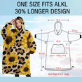 thumbnail image 4 of Oversized Wearable Blanket Hoodie,Beige Leopard Sunflower Pattern Sherpa Blanket Hoodie with Super Pockets,Super Warm Fuzzy Pullover for Women & Men, 4 of 6