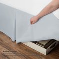 thumbnail image 4 of BLC King Size Light Grey Pleated Bed Skirt Brushed Microfiber 1800 Thread Count 15-inch Tailored Drop Easy Fit Center & Corner Wrap Around Bed Ruffle, 4 of 5