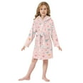 thumbnail image 6 of FORMRS Niños Bathrobe Unisex Hooded Robe Soft Plush Pajamas Sleepwear, Size 2-3T, Love in The Air, 6 of 7