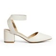 thumbnail image 3 of BURUDANI Womens Low Block Chunky Heel Ankle Strap Dress Pumps Shoes, 3 of 4