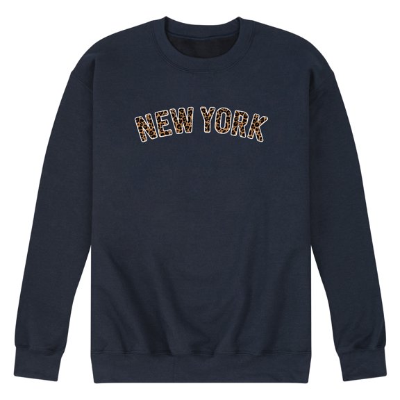 Instant Message - Leopard Print New York Graphic Fleece Sweatshirt