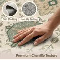 thumbnail image 6 of ODIKA 6'x9' Washable Area Rug Non-Slip, Chair-Friendly, Beige and Sage Geometric Elegance Intricate Floral Medallion Design for Dining Room, Under Table, Office Décor, 6 of 7