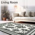 thumbnail image 2 of ODIKA 4'x6' Machine Washable Non-Slip Area Rug, Vintage Damask Scrollwork Foldable Floor Machine High Traffic Rug, Black, 528552, 2 of 7