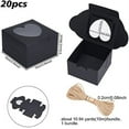thumbnail image 2 of 20Pcs Square Kraft Bakery Packaging Boxes Black Muffin Gift Boxes with 1 Bundle Jute String, 2 of 8