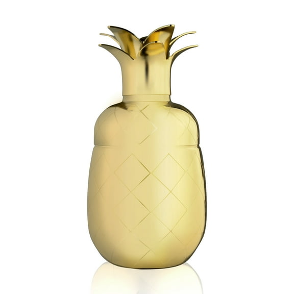 Viski Pineapple Stainless Steel Cocktail Shaker, Party Home Bar Gifts, Gold