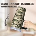 thumbnail image 5 of Camo 20oz Stainless Steel Tumbler with Handle and Straw – Insulated Travel Cup with Sliding Lid, 360° Full Wrap Printed Mug for Home, Outdoor & Sports Use, Camouflage, 5 of 6