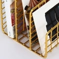 thumbnail image 3 of Xihbxyly Bandeja Metálica para Cartas, Estructura de Hierro Forjado, Acabado Dorado Brillante, Elegante Organizador de Escritorio, Gran Capacidad de Almacenamiento, Ideal para Oficina y Hogar, Diseño, 3 of 6