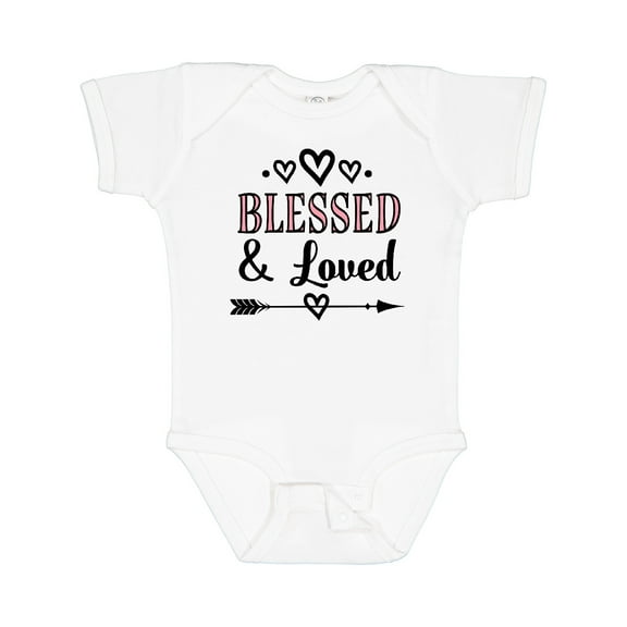 Inktastic Blessed and Loved Baby Girl Girls Baby Bodysuit