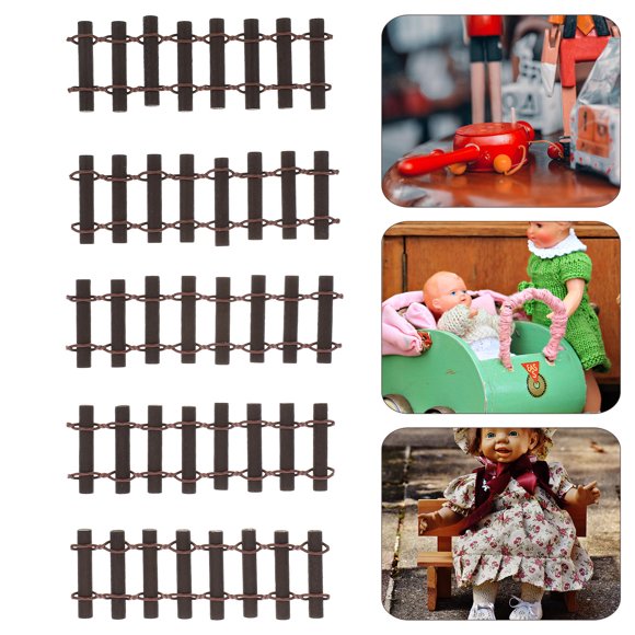 CRAFTHROU 5Pcs Life Like Mini Fence Model for Outdoor Garden 10X3X3in