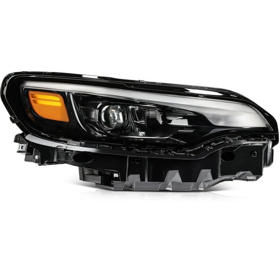 cciyu Headlight Assembly For Jeep For Cherokee 2019-2022 Black Housing Amber Reflector Clear Lens Passenger Side Headlamps