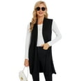 thumbnail image 5 of Cizayoi Women's Long Open Front Knit Sleeveless Cardigan Vest, 5 of 7