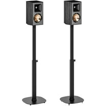 Height-Adjustable Speaker Stand Pair from 28.6" to 46.1",22lbs Capacity,Bookshelf Speaker Stands for Surround Sound, Two Feet Avaliable, Easy Installation, Black