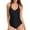Black, variant on Lopsie V Neck One Piece Swimsuits with Ruching Bathing Suits Tummy Control Beach Swimwear for Women
