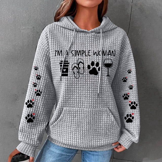 DPTALR Femmes Imprimé Col Rond Manches Longues Desserrer Sweat-Shirt Unique Tops Pull-Over Blouse