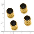 thumbnail image 2 of Gold Black Four Piece Tuxedo Studs Set Cuff Link Collar Stay, 2 of 6