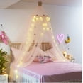 thumbnail image 4 of Dosel de cama princesa con encaje, mosquitero para niños, redondo, cúpula, tienda de juegos, decoración para bebés y niños, interior y exterior, 4 of 6