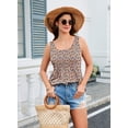 thumbnail image 3 of Zeagoo Women's Sleeveless Pleated Tank Top Square Neck Tunic Casual Summer Fashion Blouse Daily Wear, 3 of 7