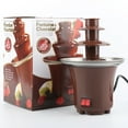 thumbnail image 2 of Fuente de chocolate Fuente de chocolate doméstica de tres capas, fondue de chocolate fundido, máquina de lava de chocolate para derretir chocolate, torre de chocolate US 110V Abanopi Fuente de chocolate, 2 of 7