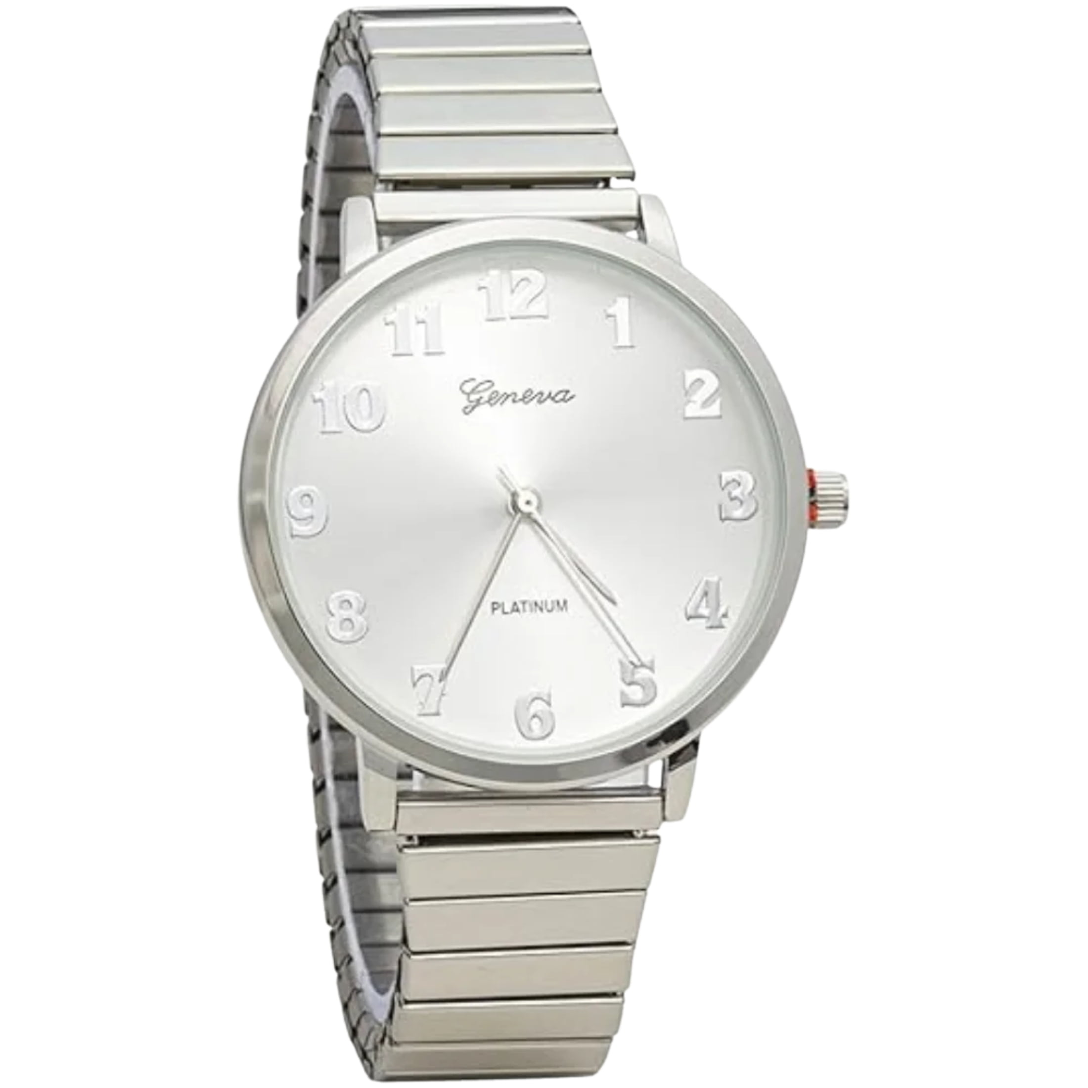 Blekon Women's Stainless Steel Wristwatch with Stretchable Alloy Band, Silver