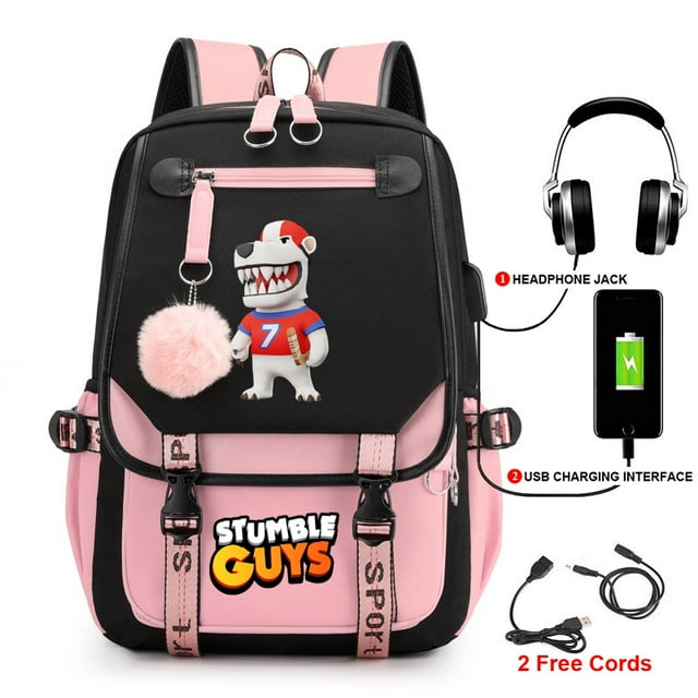 Tripping Peoplestumble guysSurrounding the Game Backpack Student Schoolbag Fashion BackpackUSBComputer Bag 3 Average Size