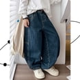 thumbnail image 3 of EnJoCho Boys Baggy Jeans Kids Wide Leg Cargo Denim Pants Elastic Waist Casual Pockets 𝖸2𝖪 Loose Trousers 4-14 Years Streetwear Trendy Fashion Oversized Comfortable Stretch, 3 of 8
