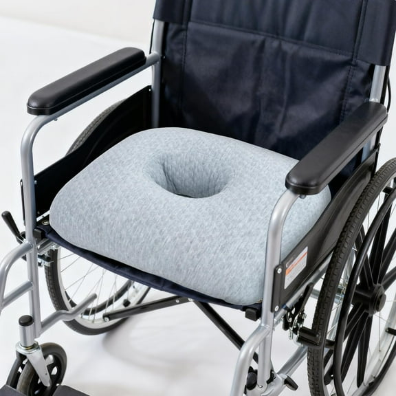 RoamReady Donut Pillow for Bed Sores Treatment Buttocks, Wheelchair Cushion Bedsore Pressure Relief Pillow, Sciatica Cushion with Non-Slip Base for Tailbone Pain, Hemorrhoid, Pregnancy, Elderly(Gray)