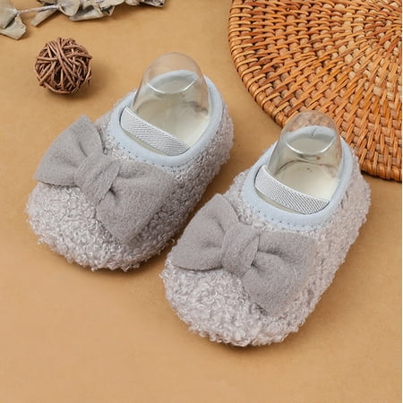 

Hunpta Toddler Shoes Warm Shoes For Baby Girls And Boys Soft Comfortable Shoes Infant Toddler Bowknot Warming Shoes