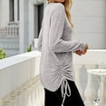 thumbnail image 4 of cfhntfmh Going out Tops for Women Comfy V Neck Long Sleeve Tunic Shirts Fashion Side Ruched Solid Color Fall T-Shirts, 4 of 4