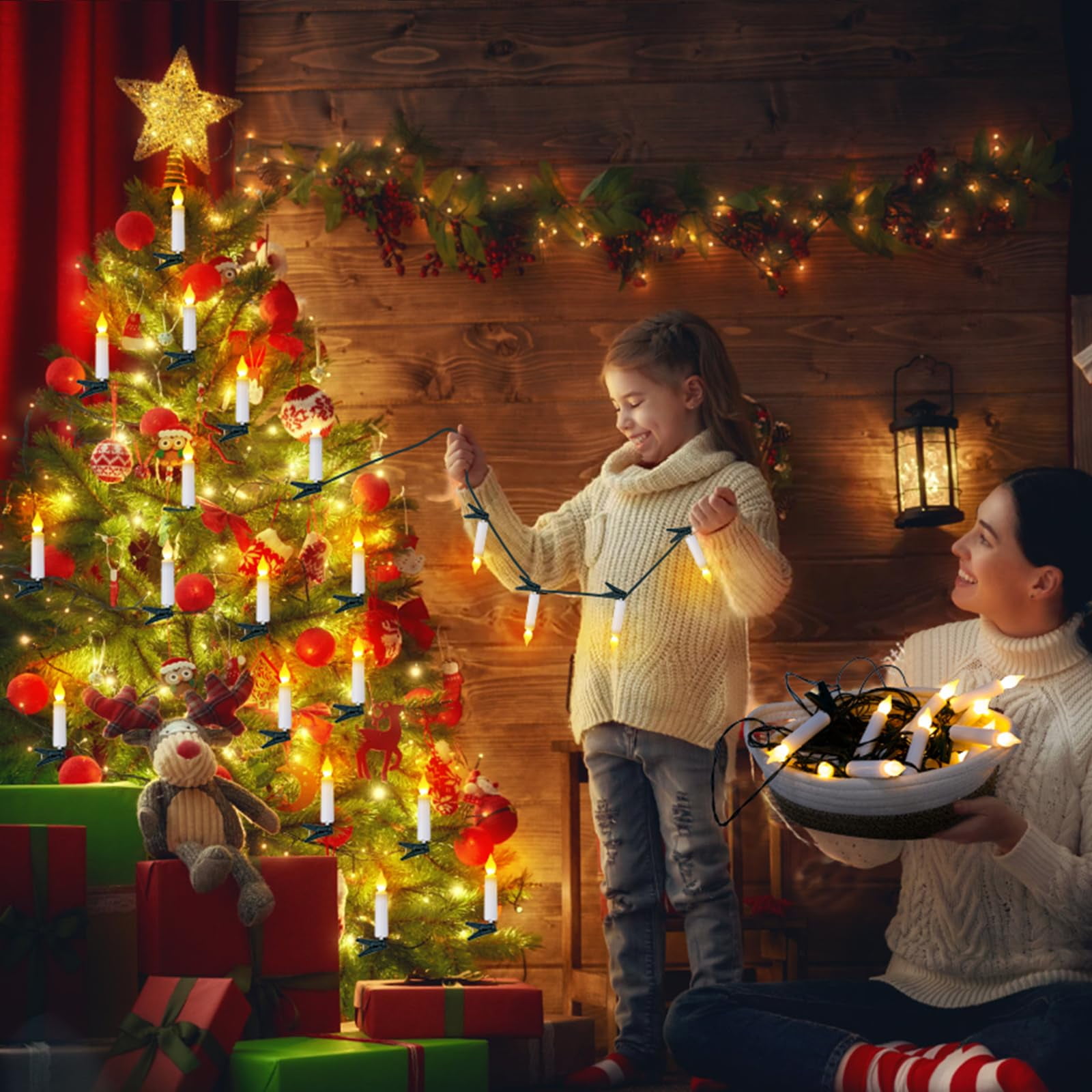 DONGPAI 30 PCS Flameless LED Taper Candles Battery Operated Christmas Tree Candle Lights Electric Fake Candles Perfect for Holiday Home Garden Wedding Parties Decor