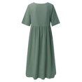 thumbnail image 5 of Sngxgn Womens Summer Dresses Square Neck Lantern Sleeve Tie Backless Ruffle A-Line Casual Dress(Green,XXL), 5 of 5