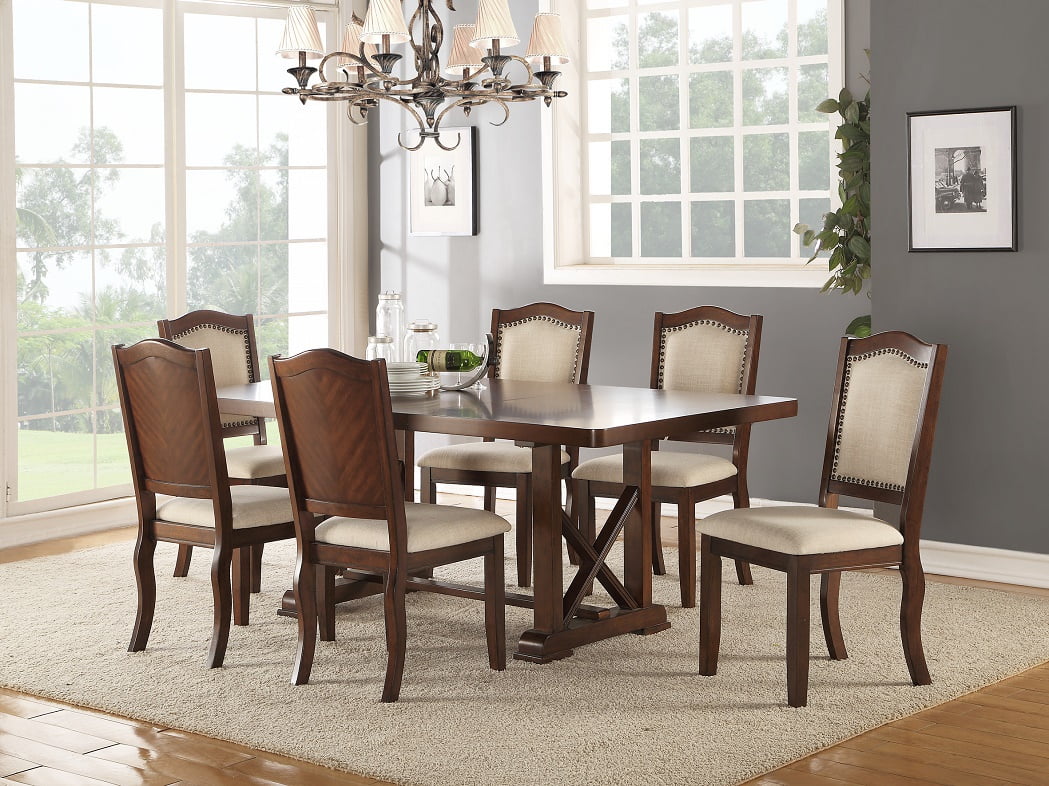 Old World Leather Dining Room Set