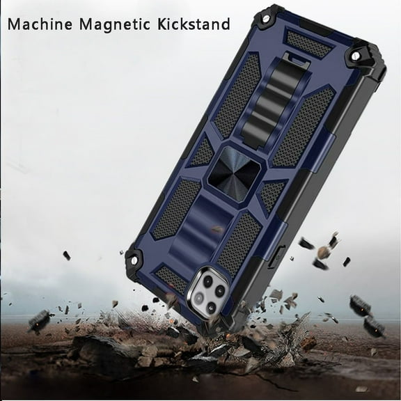 for Samsung Galaxy A22 5G Heavy Duty Stand Hybrid Shockproof Rugged [Military Grade] with Built-in Kickstand Fit Magnetic Car Mount Cover ,Xpm Phone Case [Blue]