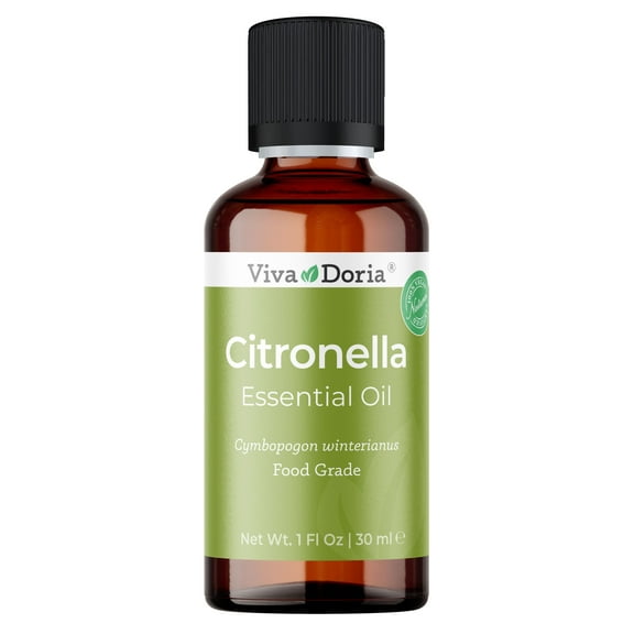 Viva Doria 100% Pure Citronella Essential Oil, Undiluted, Food Grade, 30 mL (1 Fl Oz)