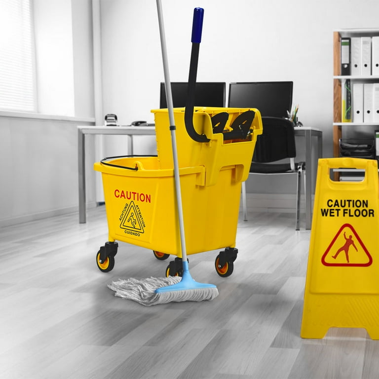 Costway Commercial Mop Bucket Side Press Wringer on Wheels
