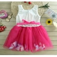 thumbnail image 3 of Toddler Dresses Kids Baby Girl Flower Lace Heart Splice Tulle Tutu Party Princess Dress Hot Pink Elegant Kids Outfits 3 Years-4 Years, 3 of 4