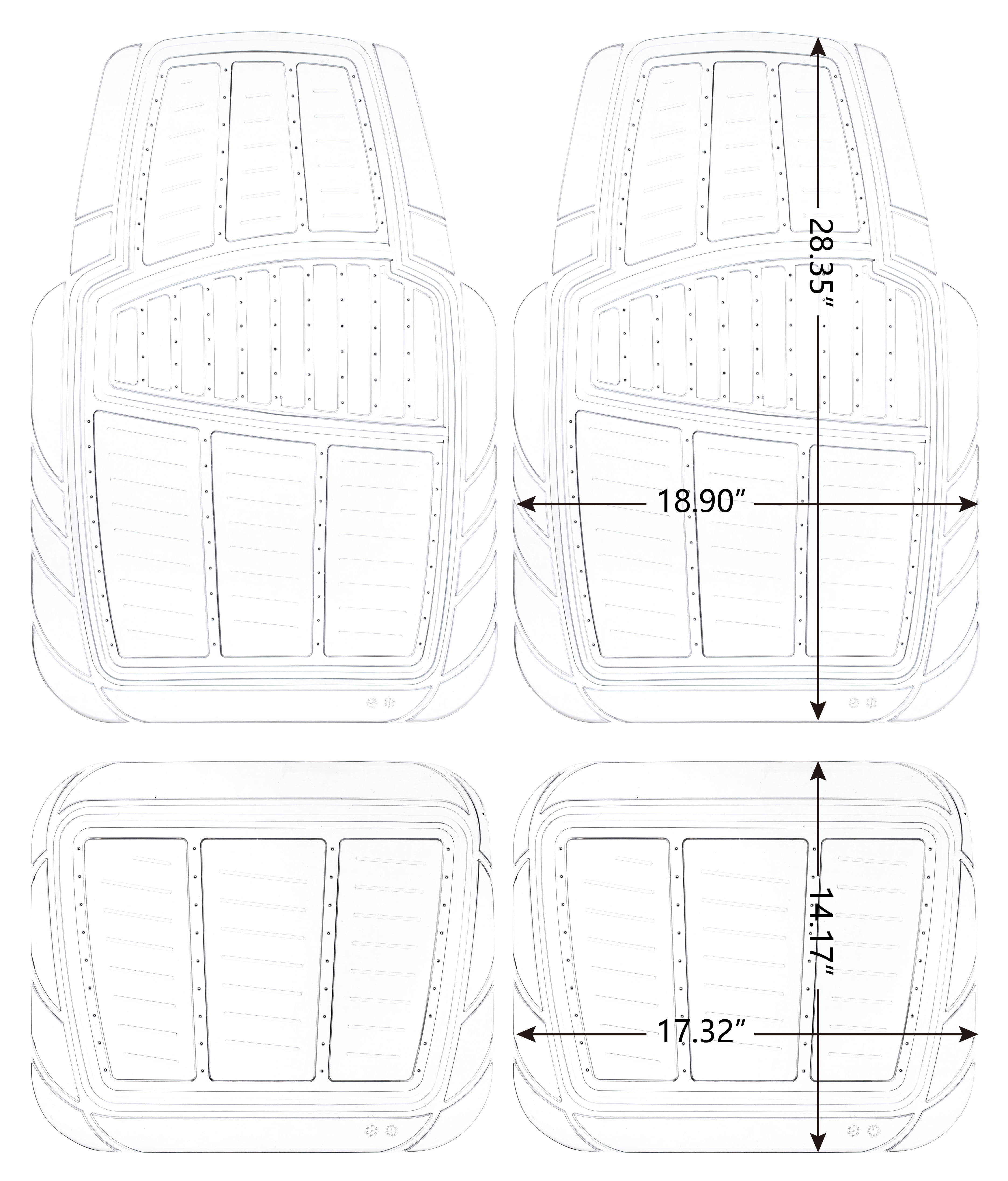 Universal Car Floor Mats (Set of 5) - PVC Clear: Woscher 2139457