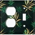 thumbnail image 4 of Metal Light Switch Plate Cover Tropical Jungle Palm Leaves Yellow Green JGL012, 4 of 13
