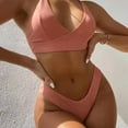 thumbnail image 5 of Conjunto de bikini de mujer, traje de baño de dos piezas con banda ancha debajo del busto y triángulo, 5 of 5