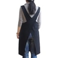 thumbnail image 1 of xianlin-Cotton Linen Japanese Apron Halter Cross Back Bandage X Shape Aprons Two Pockets, 1 of 4