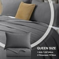 thumbnail image 4 of 3 Pieces Bedspread Set, Soft Reversible Microfiber Bed Spread Coverlet for All Season, 86.6''94.5'' Queen Size Quilt and 2 Shams,Dark Grey, 4 of 6