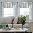 thumbnail image 3 of LALILO Kitchen Curtain Valance Teal Grey Turquoise Rod Pocket Window Curtain 52"x 18" Set of 2, 3 of 6