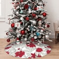 thumbnail image 5 of Picia Leaves And Anemone Flowers In Red Grey Print Christmas Tree Skirt , Christmas Tree Skirt Ornaments for Merry Christmas Holiday Party Decorations Indoor Outdoor-30", 5 of 7