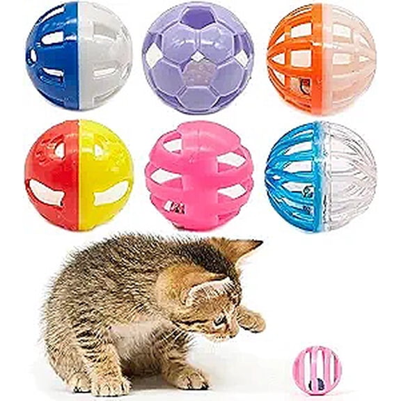 Cat Toys, Cat Balls Squeaky Interactive Bell Ball Toy with Internal Rattle for Exercise, Planet Shaped Motion Toy for Indoor Self-Play, Durable Pet Supplies for Pouncing