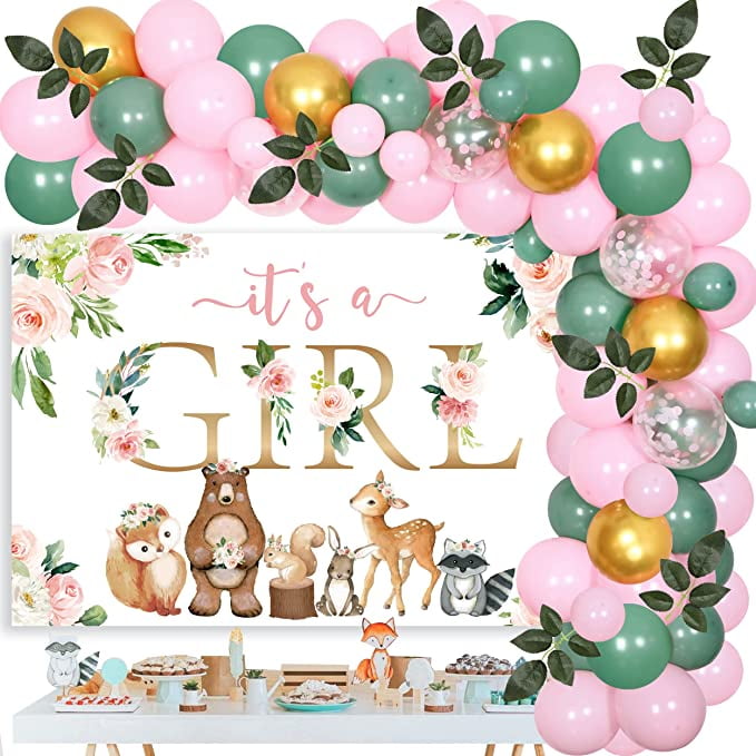 Birthday Baby Shower 35 Woodland Animal Girl Pink Thank You Stickers Wedding 
